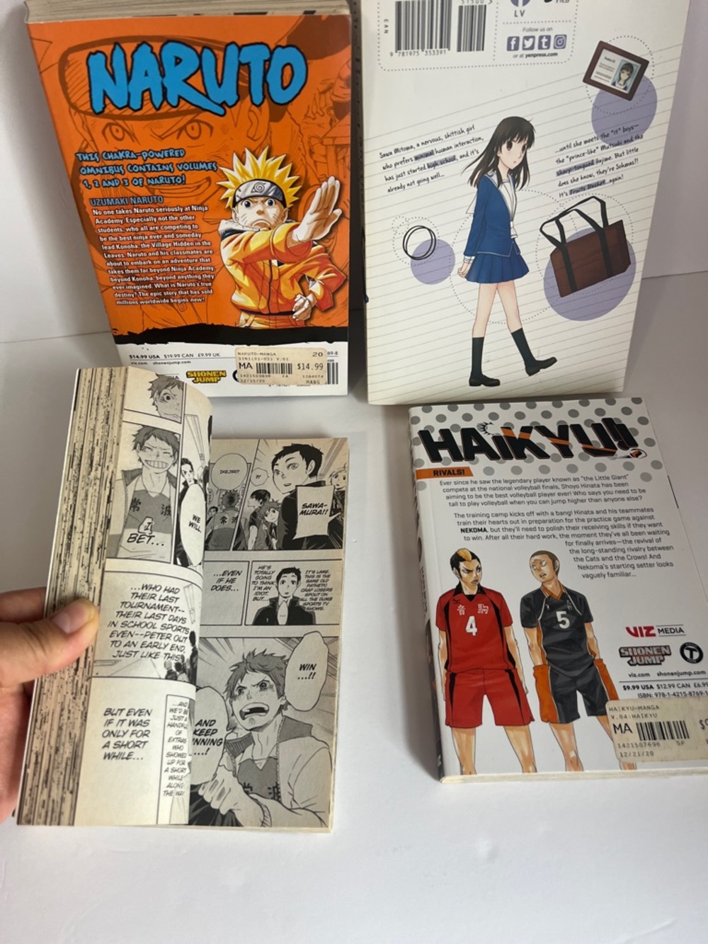 Set of 4 Manga Books - Naruto + Haikyu!! backs - Picture 5 of 8